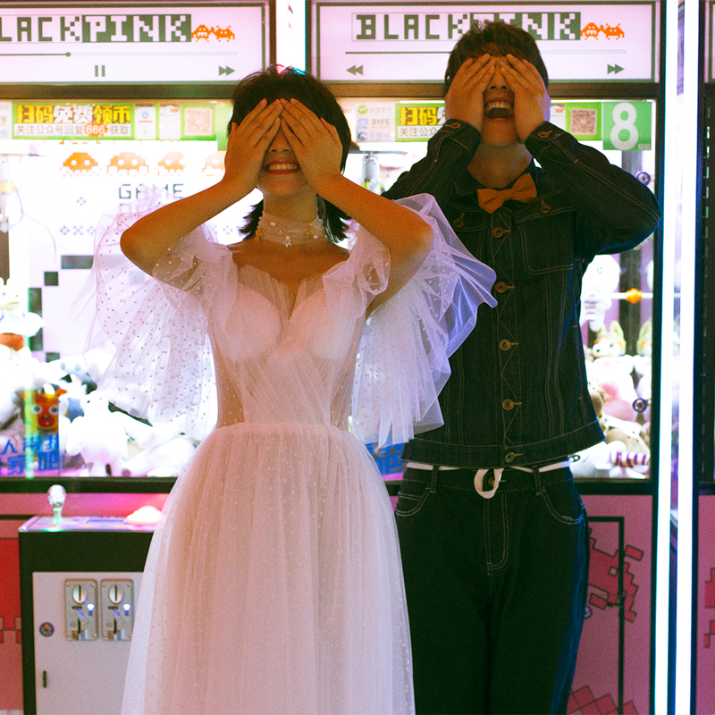 New 80s Law-style retro light wedding dresses lovers themed true photography clothing vintage classic antique wedding dresses