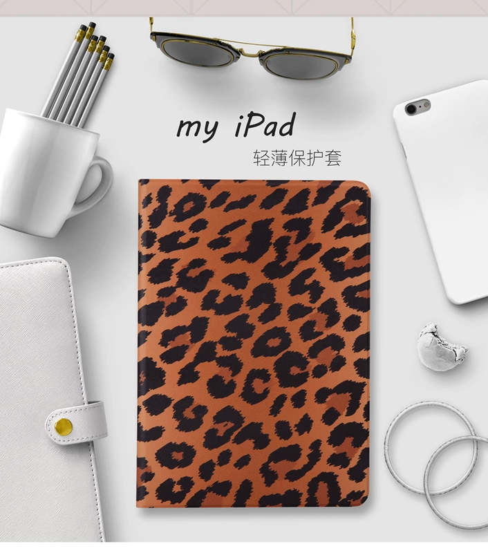 Táo ipad2018 mới bảo vệ bìa mini4 2 vỏ air2 thương hiệu nổi tiếng 9,7-inch tablet a1822 2017 1 vỏ mềm cứng vỏ 3pda mạng pad vỏ đỏ ipd6 Leopard - Phụ kiện máy tính bảng