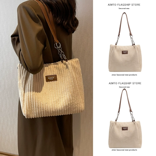 Вместительная и большая зимняя сумка на одно плечо, портативная демисезонная сумка через плечо, изысканный стиль, в западном стиле