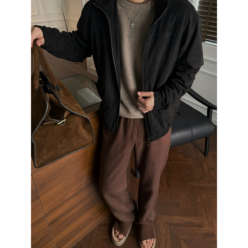 Grazie Realm Lp｜ "Dark Boss Style” Suede Leather｜Minimalist｜Business｜Coat Jacket