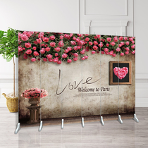 Retro industrial wind screen partition wall living room dining room mobile folding fashion double-sided fabric modern simple folding screen
