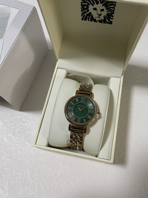 Anne Klein Watch Anne Klein Women's Watch Ak Small Green Watch 2158 Large Dial Leather Exquisite Quartz