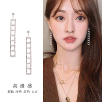 Earrings retro Hong Kong style Korean temperament long high-end earrings net red ear clip no pierced ears female thin earrings trend