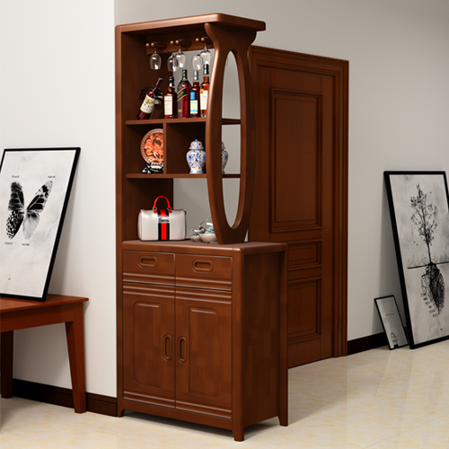 Full solid wood partition room cabinet modern simple minimalist Shoe cabinet integrated with wall wine cabinet in the family living room storage screen