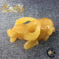 Natural topaz cattle ornaments make money feng shui 12 zodiac office desktop porch craft auspicious wealth lying cattle