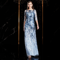 Gonggeli 2021 autumn new dress long dress socialite lady temperament dress female long mid-sleeve evening dress