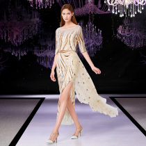 Gonggeli 2021 new autumn female mother dress fashion evening dress dress short irregular dress skirt