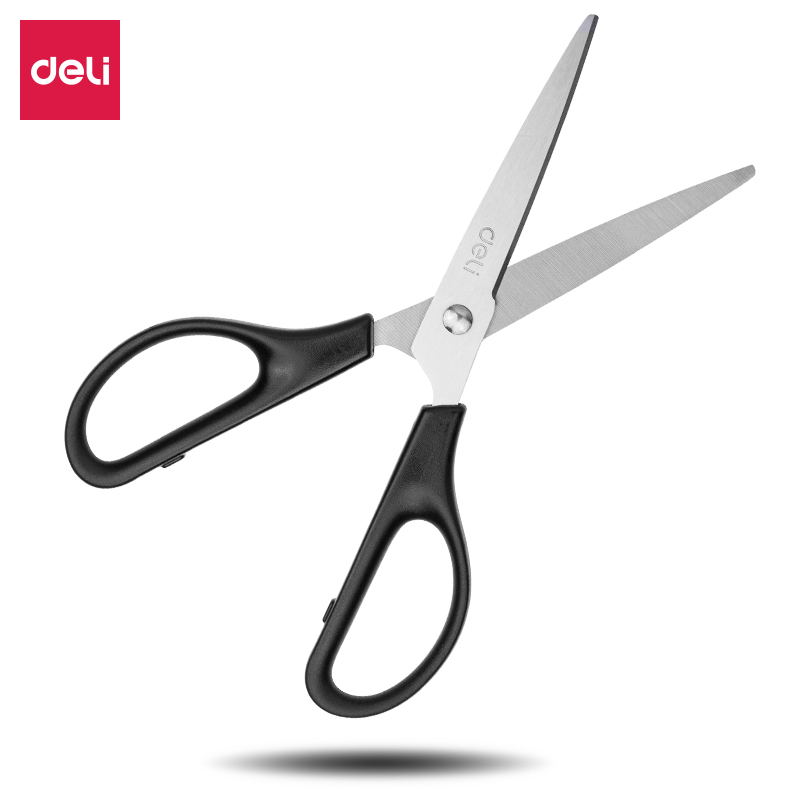 Deli scissors Office students with hand trumpet scissors sharp scissors Adult portable kitchen stainless steel round head scissors 0603