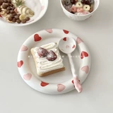 Керамическая тарелка Miss Sugar Love. Красивая миска для риса. Цветная подглазурная маленькая тарелка для свежего ужина. Десертная тарелка. Миска для йогурта.