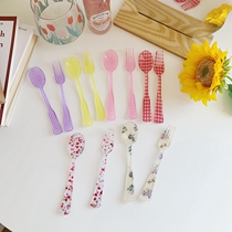 South Korea Ins Wind retro style Style Grinders Fork Spoon Sweets Spoon Cake Spoonful Teen Hearts Cutlery