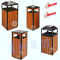 Outdoor trash can outdoor fruit box sanitation single barrel garbage bin Community Park Scenic Area environmental protection plastic wood storage barrel