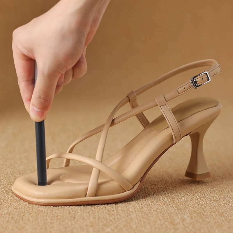 soft sole French-Style Open-Toe High-Heeled Sandals for Women, 2025 Summer New Model, Single Strap High Heels for Women, Stiletto Heels That Are Comfortable