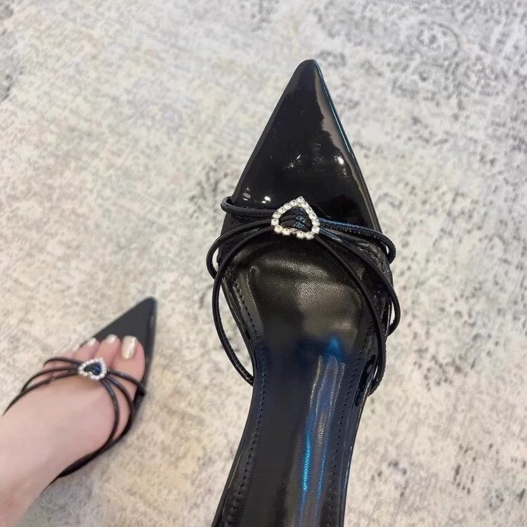 High-Heeled Shoes for Women, Stiletto Heels, 2026 Summer New Style, Rhinestone Pointed Toe Sandals, Feminine and Elegant High-Heeled Sandals for Women