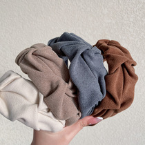 Fa-style retro grudgings young girls Folds Cloth Art Hair Stirrup Mesh Red 100 Hitch Hoop Korea Brief Hair with women out