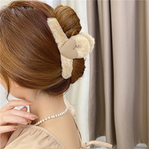 Korea Loving Woolen Suede Autumn Winter Hair Accessories Autumn Hair Grip Hairpin Girl Rear Brain Spoon Grip Large Hair Grip Clip Shark Clip