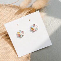 Korean new fashion simple Rainbow earrings ladies personality temperament thin ins Wind students cute small earrings
