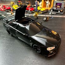 1:16 Nissan GTR car model tissue box ornament ABS plastic material high quality black noble