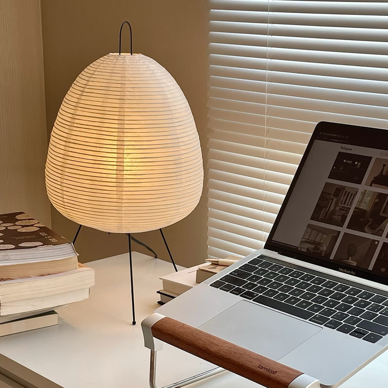 Noguchi Isamu Japanese Wabi-Sabi Style Table Lamp Bedroom Floor Lamp Paper Lamp Atmosphere Creative Living Room Bedside Rice Paper Table Lamp