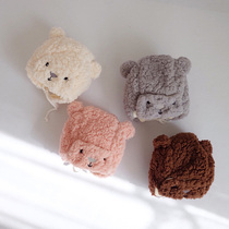 INS men and women baby things cute lamb cashmere ear protection Baby 100 days cute animal ears warm hat