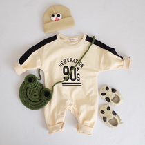 ins2021 Spring and Autumn Infant Retro Baseball Style Jian Men and Women Baby Baobao Fart Ha Clothes Climbing Tide