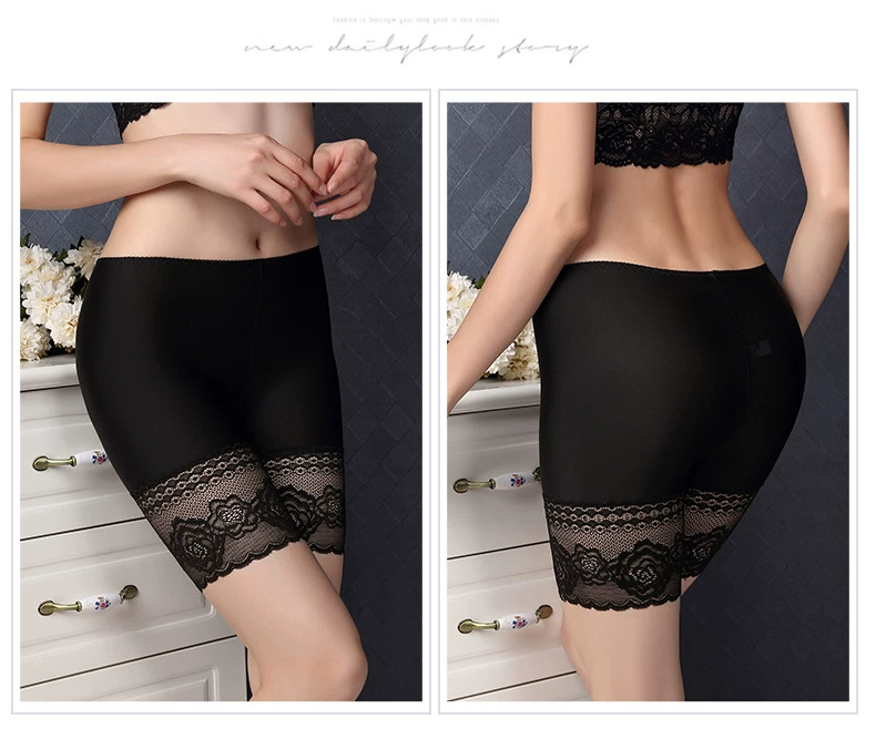 Yu Mei 3 nạp xà cạp phần mỏng quần an toàn chống ánh sáng nữ ren cao eo ba điểm kích thước lớn boxer shorts
