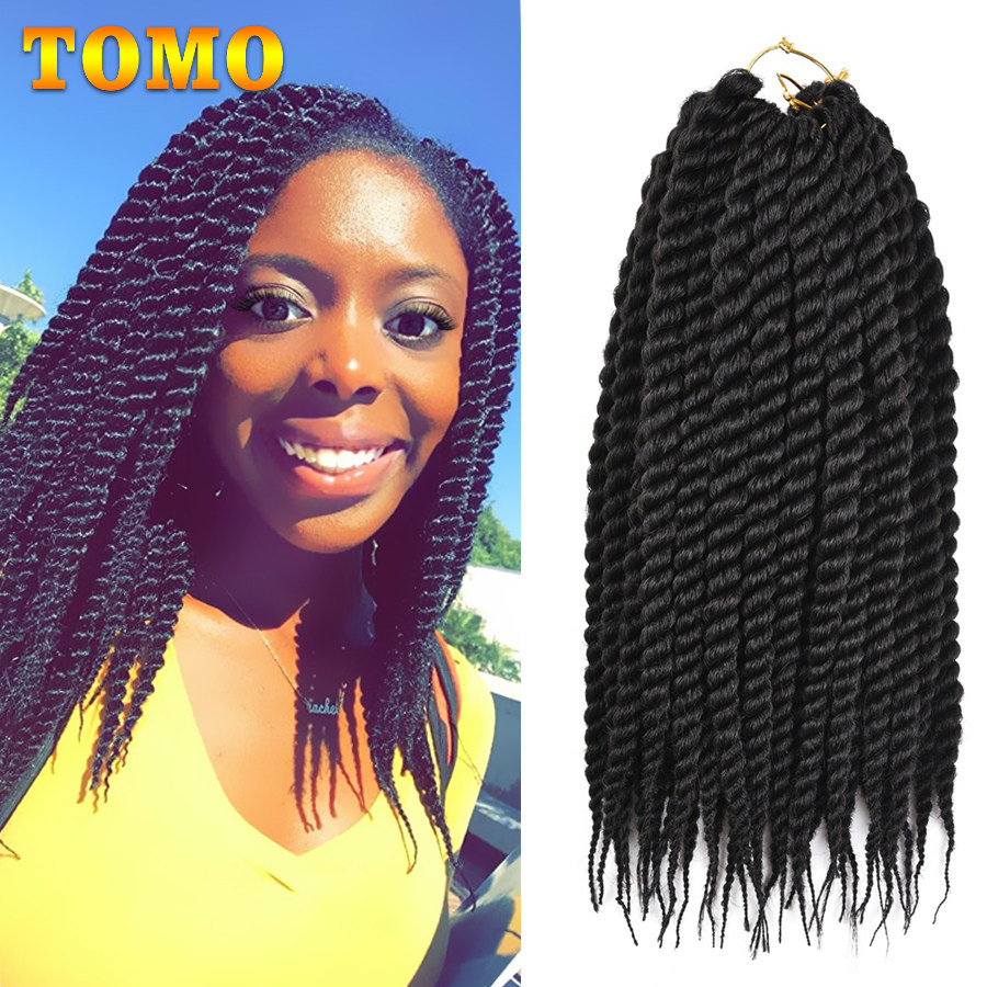 TOMO HAVANA MAMBO TWIST African Black Dirty BraidEd Hand Rub Two Strands of Braided Wig Hair 12 12s