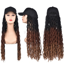 Faux locs dreadlocs curly hair wig African black flow president curly hair fiber headgear