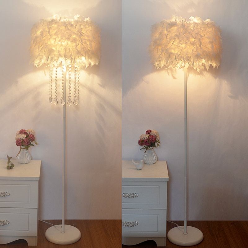 Floor Lamp ins Feather Style Bedroom Princess Nordic Living Room Creative Standing Lamp Internet Celebrity Fill Light Floor Lamp ins Feather Style Bedroom Princess Nordic Living Room Creative Standing Lamp Internet Celebrity Fill Light