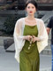 French-Style Chiffon Sun Protection Cardigan for Women, Summer Ice Silk Sheer Shawl, Paired with a Slip Dress, Outerwear Shawl Blouse