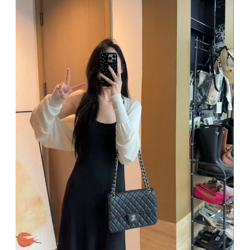 Ice Silk Sun Protection Cardigan for Women, Summer Thin Shawl Paired with a Slip Dress, Outerwear Cover-Up, French-Style Small Vest Jacket