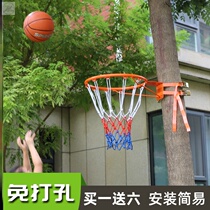  Basketball rack Wall-mounted outdoor basketball frame punch-free indoor and outdoor hanging into the tree mini simple solid basket