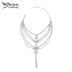 Dây chuyền kim loại thời trang Âu Mỹ đính kim cương và tua rua đeo cổ chân cho nữ, dây chuyền rhinestone mu bàn chân nhiều lớp cho bạn gái - Vòng chân Vòng chân
