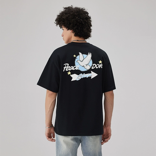 Футболка с коротким рукавом для отдыха для влюбленных, в американском стиле, оверсайз