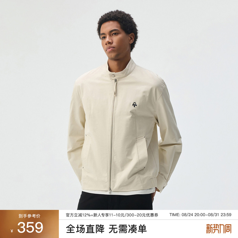 Chinism【Lucky Charm】Six-Sided Stretch Harrington Jacket for Men, Spring and Autumn Casual Men's Stand-Up Collar Jacket Chinism【Lucky Charm】Six-Sided Stretch Harrington Jacket for Men, Spring and Autumn Casual Men's Stand-Up Collar Jacket