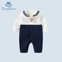 Tommy Gaven 2022 new baby autumn clothing male baby cub one-piece clothes full moon super cute newborn child clothing