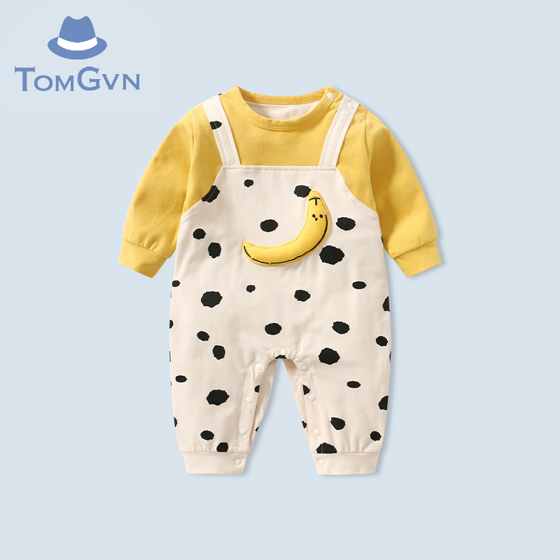 Tommy Gavin baby autumn and winter clothes jumpsuit newborn boy baby full moon 100 days romper super cute autumn romper