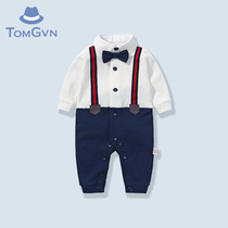  Tommy Gavin male baby baby full moon year old gentleman one-piece romper climbing clothes go out to take pictures long-sleeved spring new
