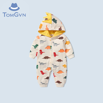 Tommy Gaven baby autumn clothes Mens baby handsome air full moon 100 days one-piece clothes Harvest climbing suit for autumn and winter suit