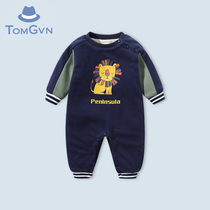 Tommy Gavin autumn and winter 2021 baby warm climbing suit newborn birthday long sleeve plus velvet jumpsuit male baby