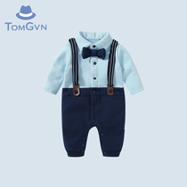 Tommy Gévin Baby Thin Suede One-piece Clothes Winter Male Baby Gentlemen Dresses Birthday Party Newborn Clothes