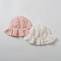 Spring and summer princess breathable lace sun hat baby hollow thin sunscreen sun hat baby comfortable elastic basin cap