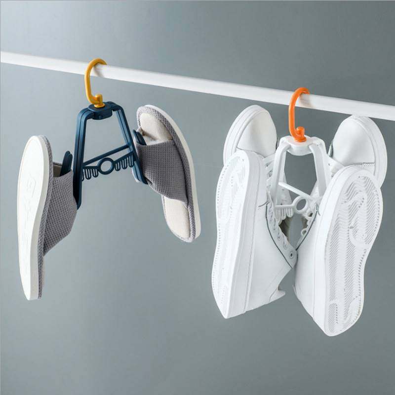 Multifunctional shoe rack drying towel socks shoelace hook household one hanging four rotating shoe rack windproof clothes drying rack