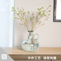 foundhome rain vase single ear simple transparent glass flower Flower Flower creative hydroponic flower arrangement