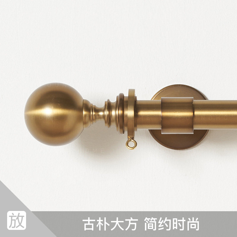 Nordic Wind Roman Pole Balcony Crystal Head Minima Light Lavish Stainless Steel Window Rod Curtain Bath Curtain Rod Track Custom