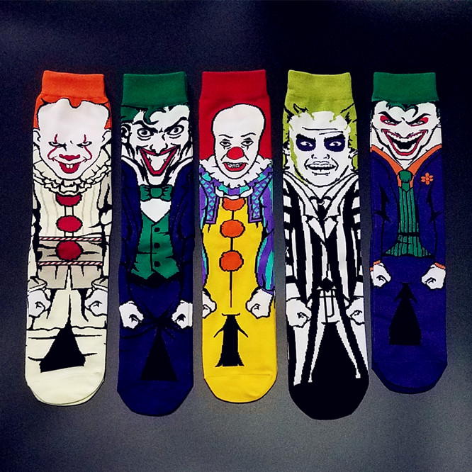 DC Comics clowns Batman long socks male and female lovers look good on street skatebots