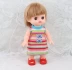 Phụ kiện quần áo búp bê Milu 25cm Xiaomei Le cho bé gái áo dài sọc hơn 56 nhân dân tệ búp bê 60cm Búp bê / Phụ kiện