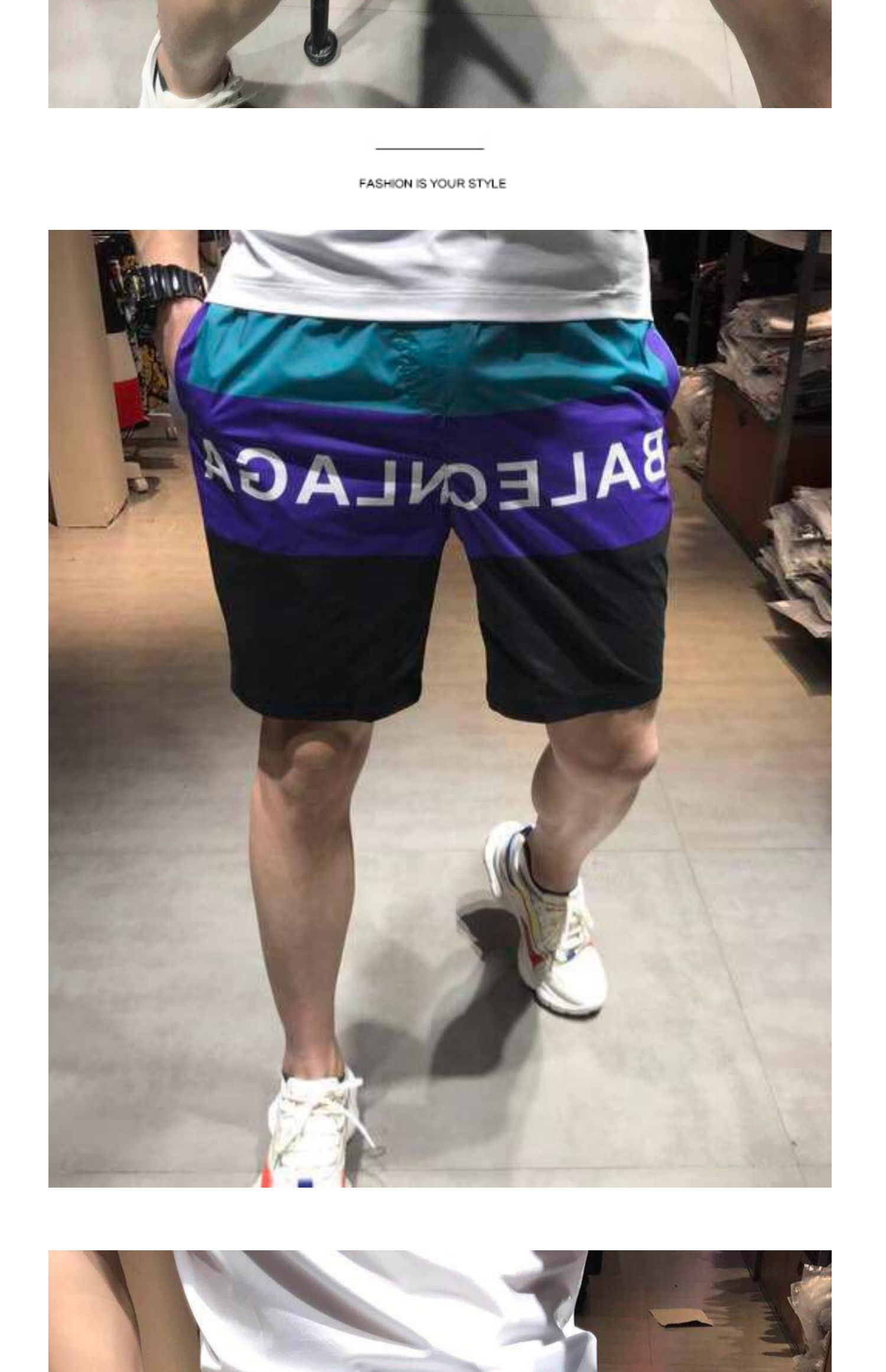 Quần short ga châu Âu thương hiệu thủy triều nam thể thao thẳng quần short lỏng giản dị thời trang quần năm tốc độ khô quần mùa hè - Quần Jogger shop đồ nam đẹp