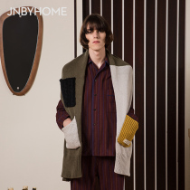 JNBYHOME Jiangnan commoner wool knitted blanket thickened pocket stitching scarf Cotton shawl HJ9110210