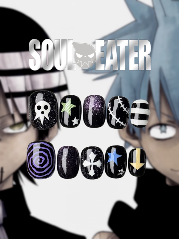Huhu Wearable Nails - Soul Eater Impression Nails, Wearable Nails, Nail Art Concept, Nail Pain