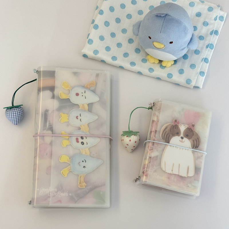 Little Snail's Secret Forest Original Tn Standard Passport Milk White Transparent Leather Cover Notebook Pvc Protective Cover Little Snail's Secret Forest Original Tn Standard Passport Milk White Transparent Leather Cover Notebook Pvc Protective Cover